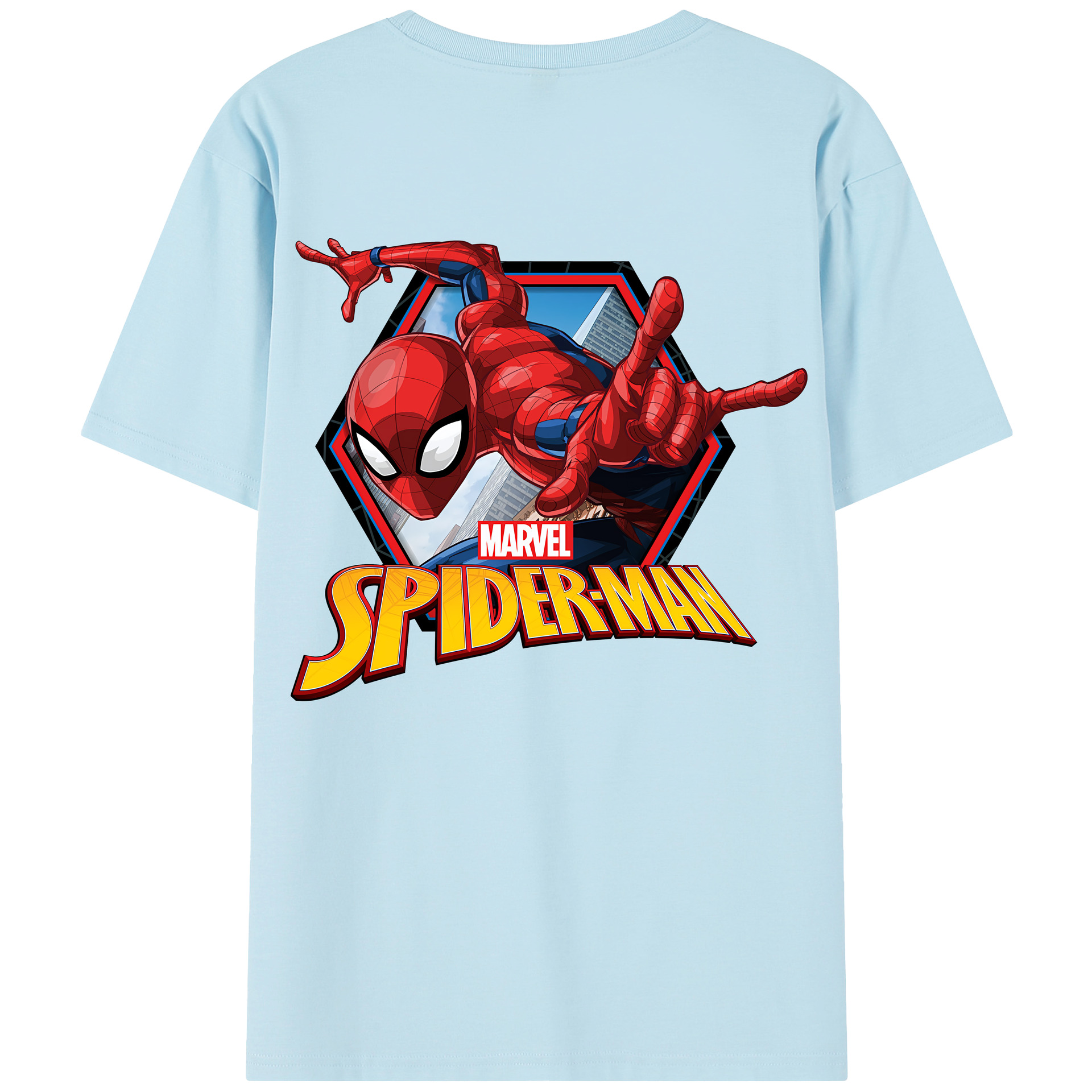 （画像用） Spider Man スパイダーマン 綿100％半袖Tシャツ（背面プリント）